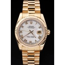 Rolex Datejust Swiss Movement Replica Watches Gold Watch White Dial 44mm