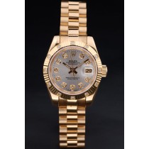 Rolex Datejust Swiss Movement Quality Replica Watches Gold Watch Grey Dial 35mm