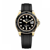  Replica Swiss Rolex Yacht-Master 18k Yellow Gold Black Dial 42 mm Men's Watch  Super Model