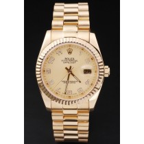 Rolex Datejust Swiss Movement Replica Watches Gold Watch Gold Dial 44mm