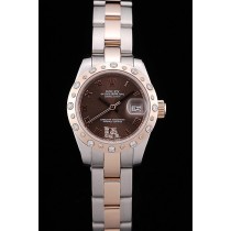 Rolex Datejust Swiss Movement Quality Replica Watches Silver Watch Brown Dial 34mm