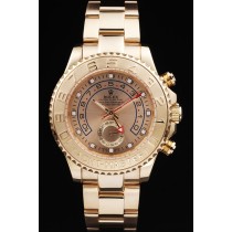 Rolex Yacht-Master Swiss Movement Monochrome Watch Gold Dial 48mm