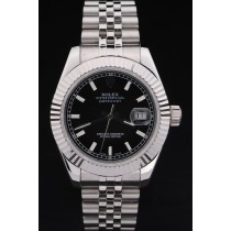 Rolex Datejust Swiss Movement Quality Replica Watches Silver Watch Black Dial 47mm