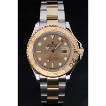 Rolex Yacht-Master Swiss Movement Two-color Watch Gold Dial 48mm
