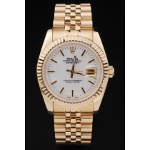 Rolex Datejust Swiss Movement Replica Watches Gold Watch White Dial 44mm