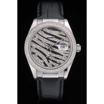 Swiss Movement Rolex Datejust Special Edition 2012 Black Leather Strap 