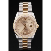 Rolex Datejust Swiss Movement Replica gentlemen Gold and Silver Watches Gold Dial 44mm