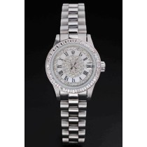 Rolex Datejust Swiss Movement Quality Replica Watches Silver Watch Diamond Dial 33mm