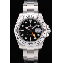 Rolex Explorer Swiss Movement Silver White Gentlemen Watch Stainless Steel Bezel Black Dial  Tachymeter 48mm