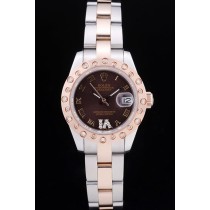 Rolex Swiss Movement Two-color Watch Chocolate Dial 35mm