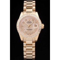 Rolex Datejust Swiss Movement Quality Replica Ladies Watches Gold Watch Gold Dial 34mm