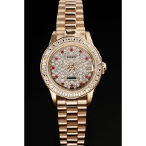 Rolex Datejust Swiss Movement Quality Replica Watches Gold Watch Diamond Dial 33mm