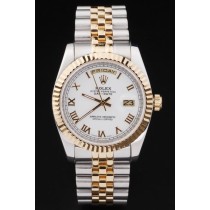 Rolex Day-Date Quality Replica Watches Swiss Movement Two-color Watch White Dial 44mm