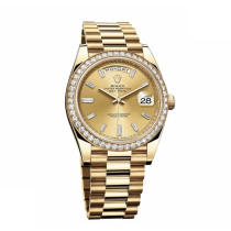High End Replica Swiss Rolex Oyster Perpetual Day-Date Champagne Dial Automatic Men's President Watch 228348RBR
