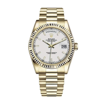  Replica Swiss Rolex Day Date 40 White Dial Automatic Men's Platinum President Watch High End