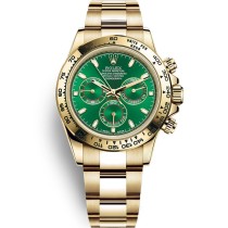 High End Swiss Rolex Cosmograph Daytona Green Dial 18k Yellow Gold Replica Men's Oyster Watch 