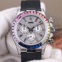 Super Model Swiss Rolex Cosmograph Daytona Automatic White Gold Replica Men's Watch 116598RBOW 