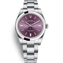  Replica Rolex Oyster Perpetual Automatic Red Grape Dial Men's Watch 114300-0002 39mm