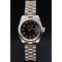 Rolex Datejust Swiss Movement Quality Replica Watches Silver Watch Black Dial 34mm