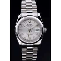 Rolex Datejust Swiss Movement Quality Replica Watches Silver Watch Silver Dial 45mm