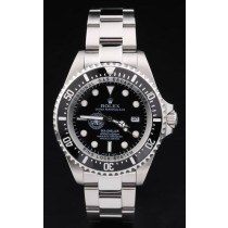 Rolex Perpetual High Quality Swiss Movement Silver Watch Black Dial 51mm