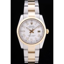 Rolex Swiss Movement  Two-color Watch White Dial 44mm