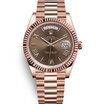 Replica Swiss Rolex  Day-Date Automatic Chocolate Dial 18k Everose Gold President Watch 228235 