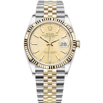 High End Replica Swiss Rolex Datejust 126233 Gold Wave Dial Men's Steel and 18k Yellow Gold Jubilee Watch
