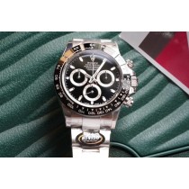 Replica Swiss Rolex Cosmograph Daytona Black Dial Stainless Steel Oyster Men's Watch 116500 High End