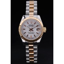 Rolex Datejust Swiss Movement Quality Replica Watches  Gold Silver Watch White Dial 34mm