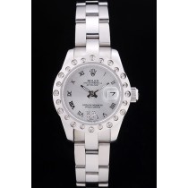 Rolex  Swiss Movement Monochrome Watch White Dial 35mm