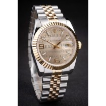 Rolex Datejust Swiss Movement Quality Replica Watches Gold Silver Watch Gold Dial 45mm