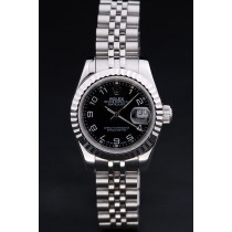 Rolex Datejust Swiss Movement Quality Replica Watches Silver Watch Black Dial 34mm