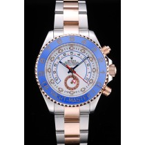 Rolex Yachtmaster Swiss Movement Blue Ceramic Bezel White Dial Tachymeter 49mm