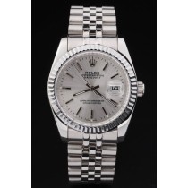 Rolex Datejust Swiss Movement Replica Watches Silver Watch Grey Dial 44mm