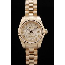 Rolex Datejust Swiss Movement Quality Replica Watches Gold Watch Gold Dial 34mm