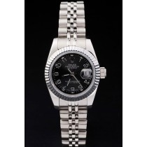 Rolex Datejust Swiss Movement Replica Ladies Watches Black Dial 34mm