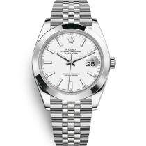 High End Swiss Rolex Oyster Perpetual Datejust 41 White Dial Automatic Replica Men's Watch 126300