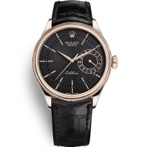 High End Replica Rolex Cellini Black Dial 18K Everose Gold Men's Watch 50515-0010 
