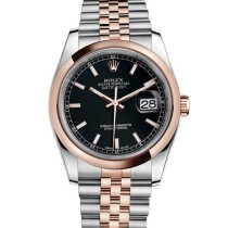 High End Replica Swiss Rolex Datejust 36 Black Dial Men's Steel and 18k Rose Gold Jubilee Watch 126201