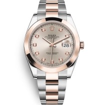 Replica Rolex Datejust 41 Swiss Automatic Rose Gold Dial Diamond Men's Watch 126301