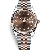 High End Replica Swiss Rolex Datejust 41 Chocolate Dial Diamond Markers Men's Watch 126331