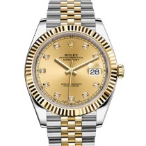 Replica Swiss Rolex Datejust 41 Champagne Diamond Men's Watch 126333 41mm