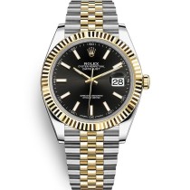Replica Swiss Rolex Datejust 41 Black Dial Steel and 18K Yellow Gold Men's Watch 126333-0014 High End