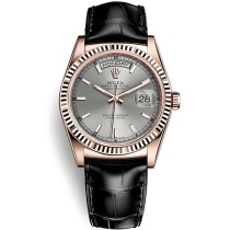 Replica Swiss Rolex Day-Date Automatic Grey Dial 18k Everose Gold Automatic Men's Watch 36mm
