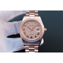 Replica Rolex Day-Date Pave Diamond Everose Gold Automatic Unisex Watch 218399 