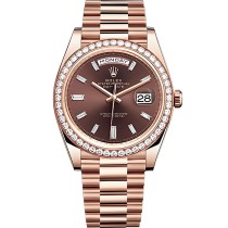 Replica Swiss Rolex Day Date 40 Automatic Chocolate Diamond Dial Men's Watch 228345 High End