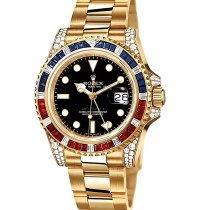 Replica Swiss Rolex GMT-Master II  Diamond Black Dial Men's Watch 116758