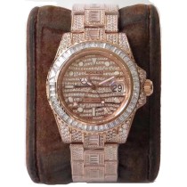 Replica Rolex GMT-Master II 116769TBR Everose Gold Pave Diamond Automatic Men's Watch 