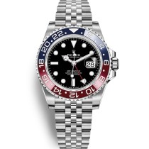 High End Replica Swiss Rolex GMT-Master II Pepsi Blue and Red Bezel Stainless Steel Jubilee Watch 126710